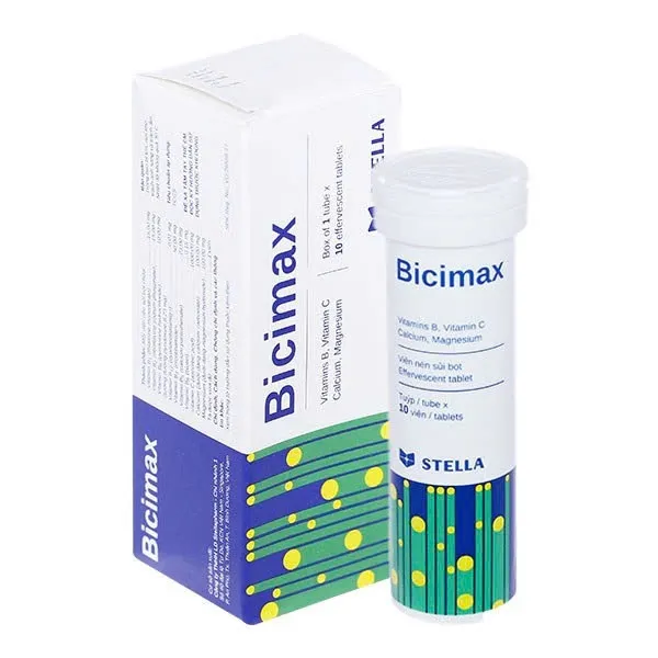 Bicimax sủi Stella (T/10v) – Viên sủi bổ sung Vitamin B, C, Calcium & Magnesium giúp tăng đề kháng & phục hồi sức khỏe